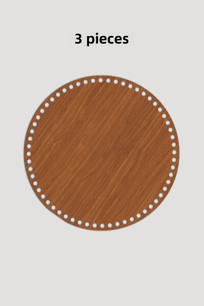 Lucena Ξύλινος Στρογγυλός Δίσκος Καλαθιού Βάση 31 εκ. 3 Τεμάχια Καρυδιά 3mm