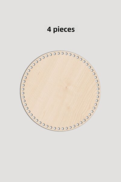 Lucena Ξύλινος Στρογγυλός Δίσκος Καλαθιού Βάση 25 εκ. 4 Τεμάχια Αξιοκοριά 3εκ.