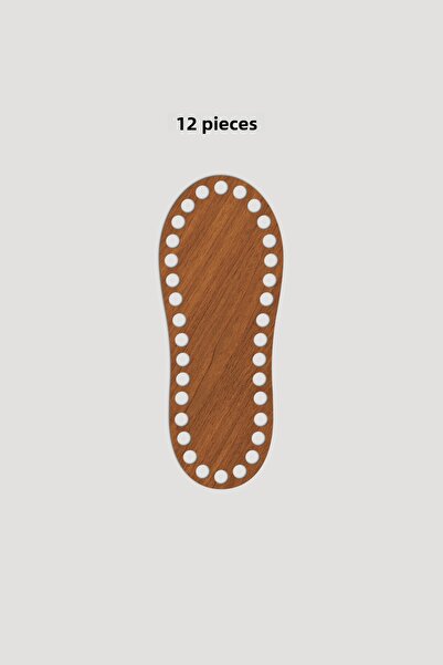 Lucena Ξύλινη Βάση Δίσκου Καλαθιού Ελλειπτική 8x20 cm 12 Τεμάχια Καρυδιά 3mm