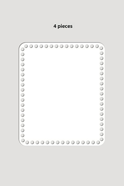 Lucena Ξύλινος Ορθογώνιος Οβάλ Καλάθι Δίσκος Βάσης 25x30 cm 4 Τεμάχια Λευκό 3mm