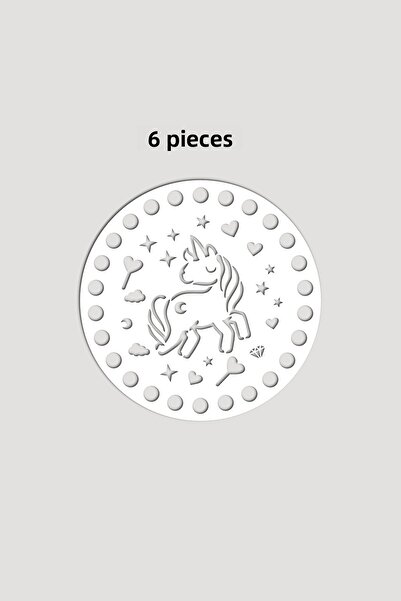 Lucena Ξύλινη Στρογγυλή Βάση Δίσκου Καλαθιού Μονόκερος 12x12 cm 6 Τεμάχια Λευκό 3mm