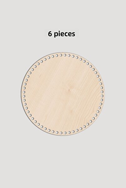 Lucena Ξύλινος Στρογγυλός Δίσκος Καλαθιού Βάση 13 εκ. 6 Τεμάχια Αξιού 3mm