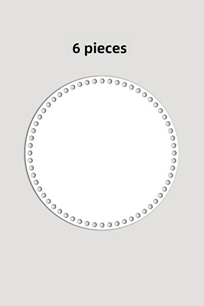 Lucena Ξύλινη Στρογγυλή Βάση Δίσκου Καλαθιού 20 cm 6 Τεμάχια Λευκό 3mm