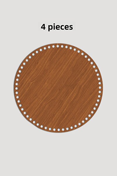 Lucena Ξύλινος Στρογγυλός Δίσκος Καλαθιού Βάση 25 εκ. 4 Τεμάχια Καρυδιά 3mm