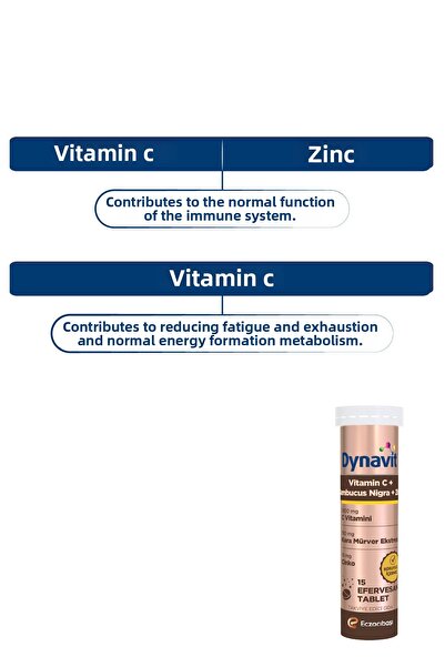 Dynavit Vitamin C Sambucus Nigra&Collagen Hyaluronic Acid Complex&Biotin 5000 Mcg - Complex Radiance Package