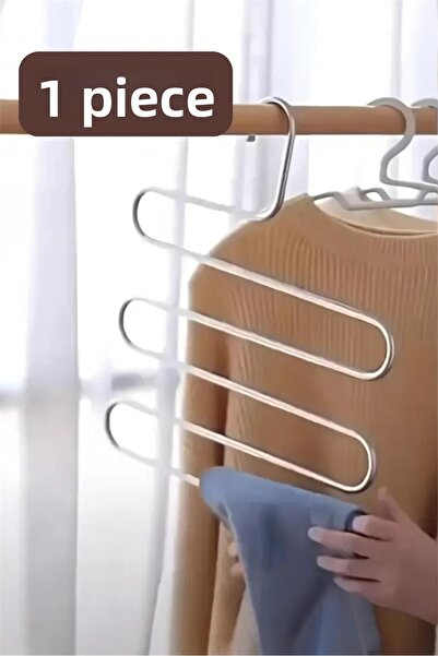 Bayev 1 τεμάχιο μεταλλική κρεμάστρα ρούχων με 5 θήκες - Οργανωτής ντουλάπας για ρούχα, παντελόνια, κασκόλ και ρούχα