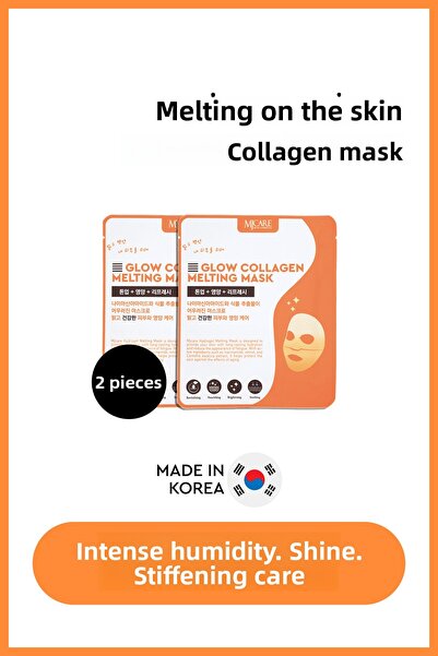 Mjcare قناع الذوبان بالكولاجين المتوهج - قناع الذوبان الشفاف هيدروجيل، عبوتين