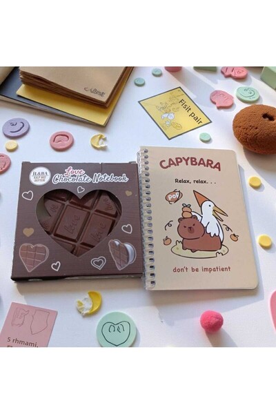 ÇEÇEN HOME Bloc de note cu capibara cu ciocolată parfumată Agenda zilnică Planificator de suveniruri Cadou cu design special