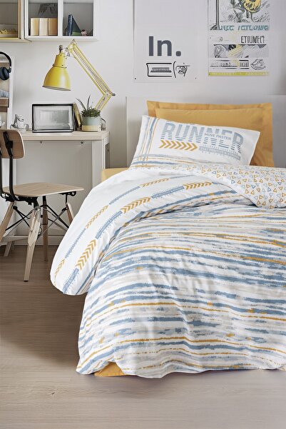 Cotton Box Young Room Single Fitted Sheet Duvet Cover Set Dashon Yellow