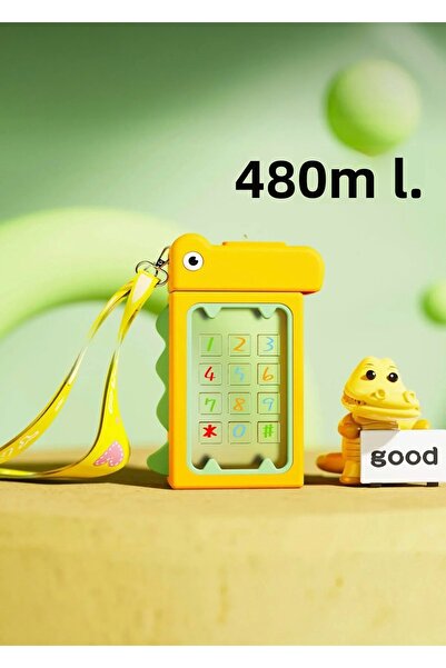 CEZVE HOME Dinosaur Design Water Bottle 480 ml Water Bottle Children's School Water Bottle Portable Flask