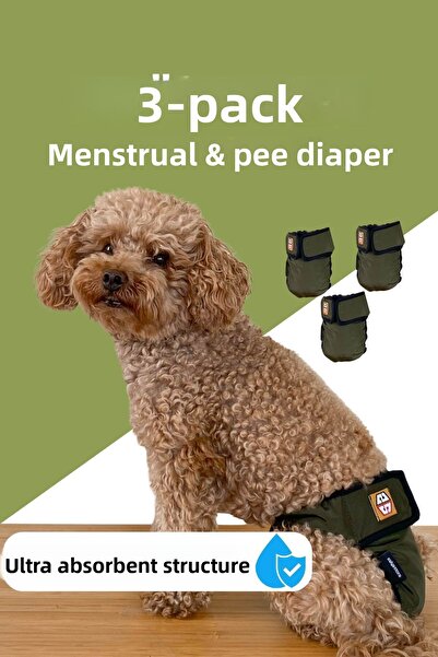 salya store 3-Pack of Advantageous Menstrual Panties & Pee Pads for Female Dogs