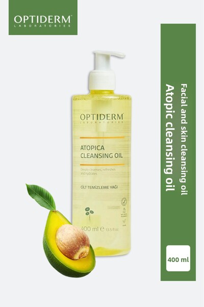 Optiderm زيت منظف أتوبيكا زيت منظف للوجه والجسم - منظف زيتي 400 مل
