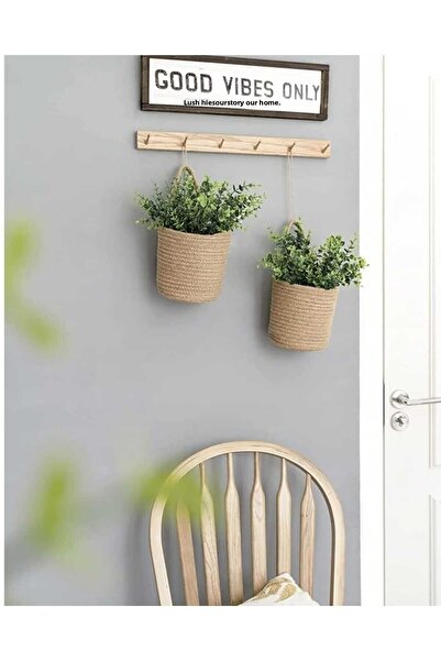 Hediyeninellitonu Wicker Flower Pot Wall Planter Wicker Basket