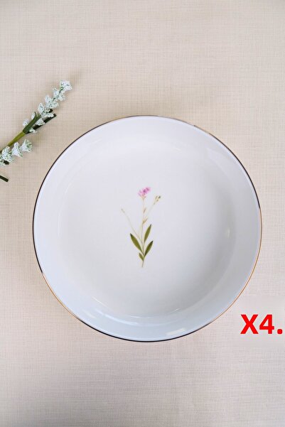 tabakevi Tabak Evi Porcelain Natura Broadcloth Gold Gilded Bowl 20,50X5Cm 1170Cc 4 Pieces