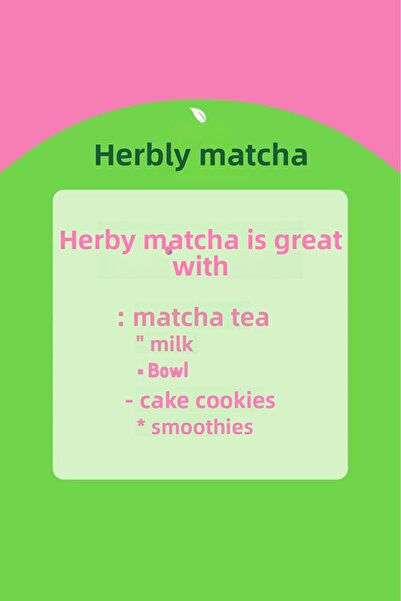 Herby Premium Matcha Strawberry and Vanilla Flavored