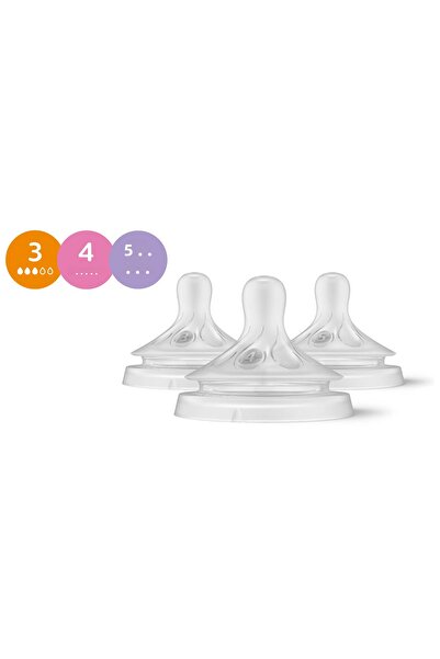 Philips Avent Set PHILIPS AVENT Tetine Natural Response SCY960/03, 3 debite diferite: 1M+, 3M+, 6M+, 3 bucăți
