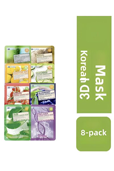 FOODAHOLIC قناع الوجه ثلاثي الأبعاد المرطب الكوري، مجموعة أقنعة كورية، مستخلص...