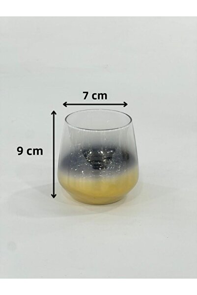 isra kristal Titanium Plated Gold 6-Piece Luxury Glass Cup Set – Gift Water/Soft Drink Glass