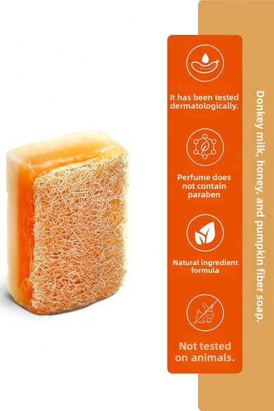 NURDAY Donkey Milk Honey Natural Pumpkin Fiber Soap Skin Whitening Anti-Black...