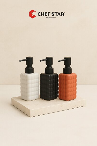 Chefstar DOZATOR DE SĂBUN LIQUID MODERN DIN PORȚELAN CU TEXTURA – ACCESORIUL ...