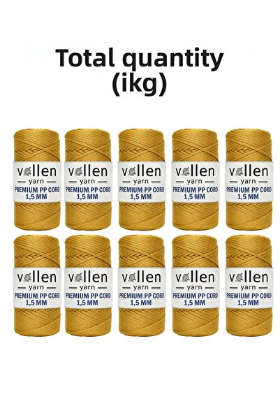 vollen yarn Polyester Macrame Cord 1.5 mm 100 g 150 m – Pack of 10, Supla and Bag Cord