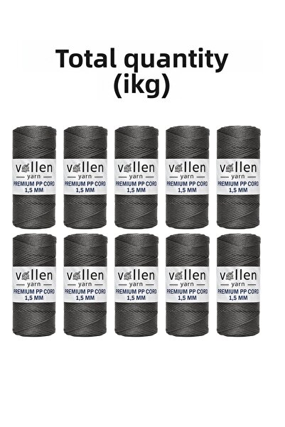 vollen yarn خيط مكرامية من البوليستر 1.5 مم 100 جرام 150 متر - عبوة من 10 قطع...