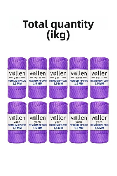 vollen yarn Полиестерна макраме корда 1,5 мм 100 г 150 м – опаковка от 10 бро...