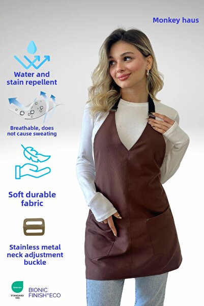 Monki Haus Water Repellent Stain Resistant Cafe Barista Ceramic Pastry Cook W...