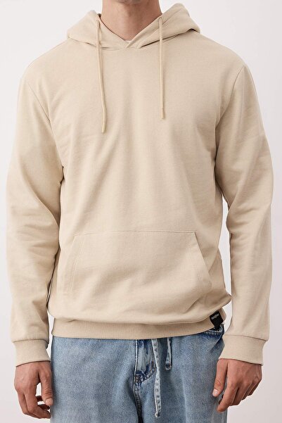 Trendyol Collection Khaki-Stone 2 Pack Hooded Regular Fit Inside Fleece Sweatshirt Tmnaw24Sw00000