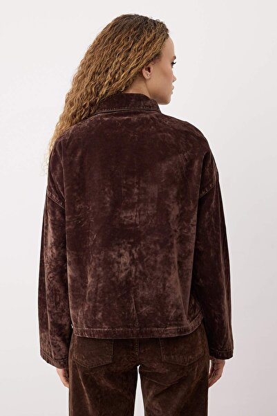 Trendyol Collection Кафяво велурено дънково яке - Twoaw25Ce00078