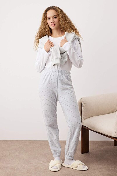 Trendyol Collection Multi-Colored 2-Pack Polka Dot Fleece Knitted Pajama Bottoms Thmaw26Pj00006