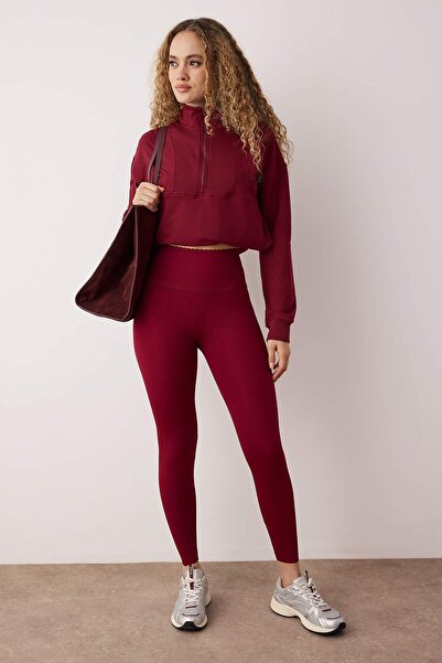 Trendyol Collection Burgundy Matte Look Extra Shaping / Sculpting Sports Leggings Thmaw26Ty00019
