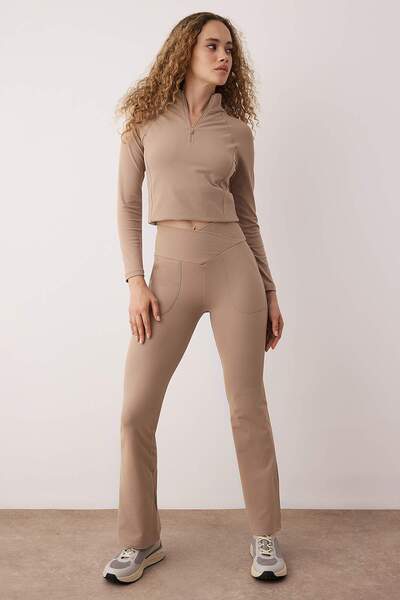 Trendyol Collection Scuba Leggings with Mink Brush Sport Leggings Thmaw26Ty00000