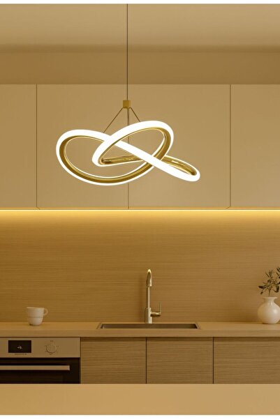 VENON Karat Tekli Sarkıt Ledli Avize 3 Renk Eskitme Salon Led Avize Modern Sa...