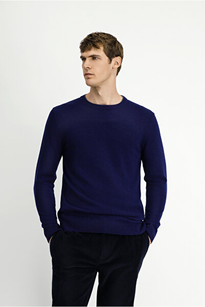 Kiğılı Pulover din lână cu decolteu obișnuit