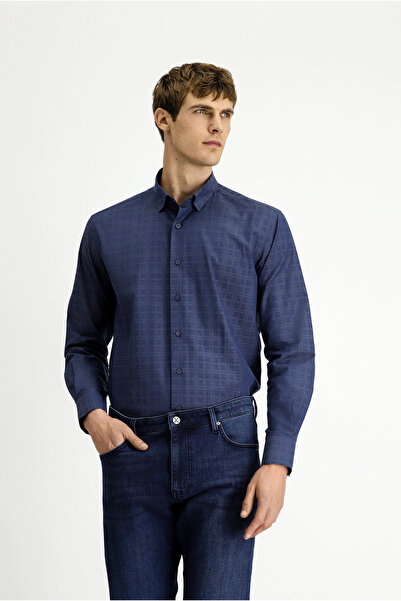 Kiğılı Cămașă din bumbac în carouri cu mânecă lungă