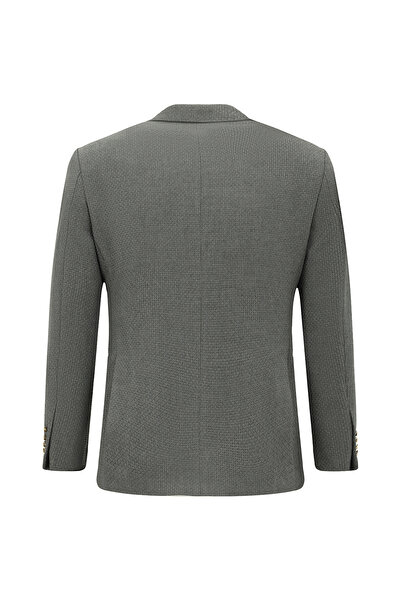 Kiğılı Slim Fit Dobby Pointed Collar Double Breasted Classic Jacket