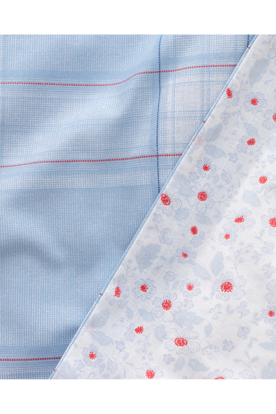 Madame Coco Blanch Bedrucktes Bettbezug-Set aus Baumwolle für Einzelbett, Blau