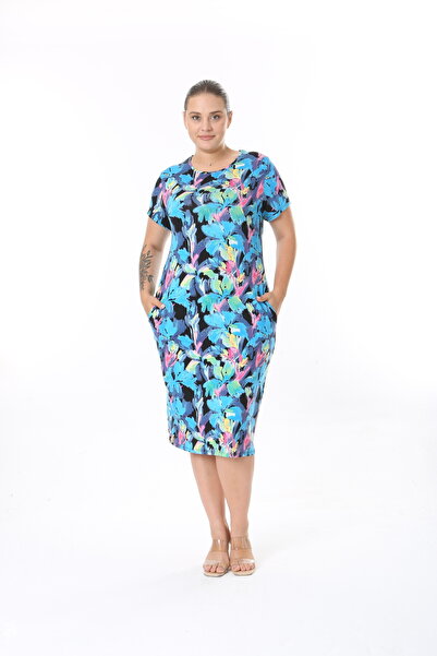 rotop Rochie casual Lola, model 58, cu buzunare, Culoare Multicolora