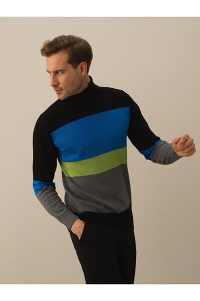 Xint Erkek Siyah Pamuk Dokulu Regular Fit Kazak