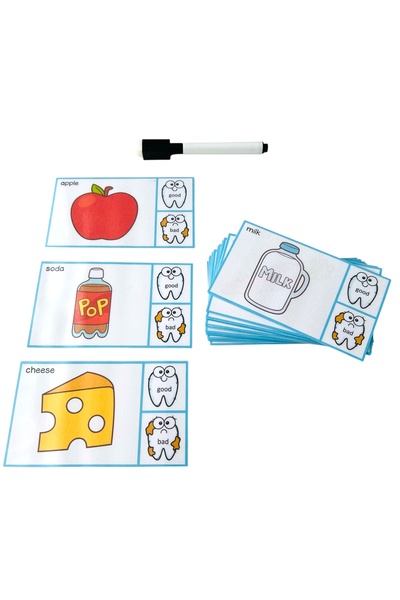 LoyaMeri Healthy and Unhealthy Teeth 21 Cards, Preschool, Special Education A...