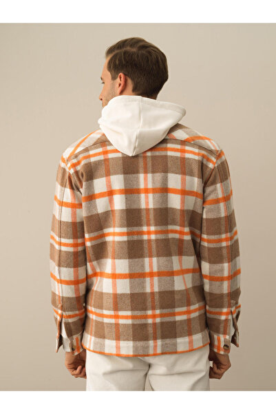 Xint Erkek Turuncu Regular Fit Ekose Gömlek