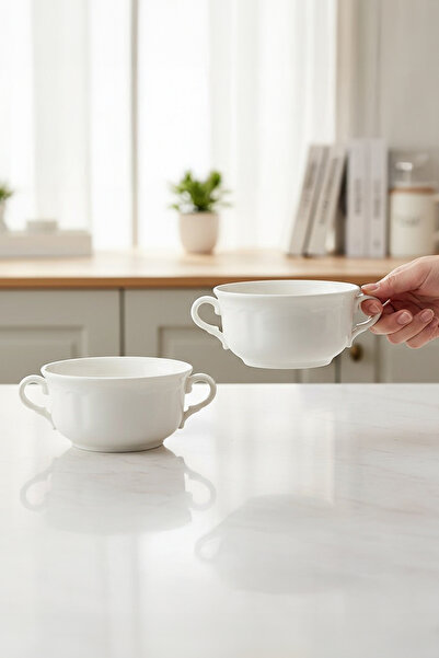 Güral Porselen GÜRAL PORSELEN VENEDİK 4 PARÇA 12 CM KULPLU ÇORBA KASESİ