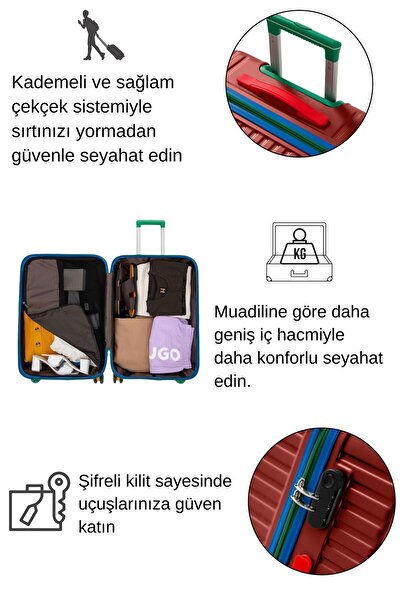 louisiana polo Kabin Boy %100 Polikarbon Valiz 4x2 Teker Bordo 1088