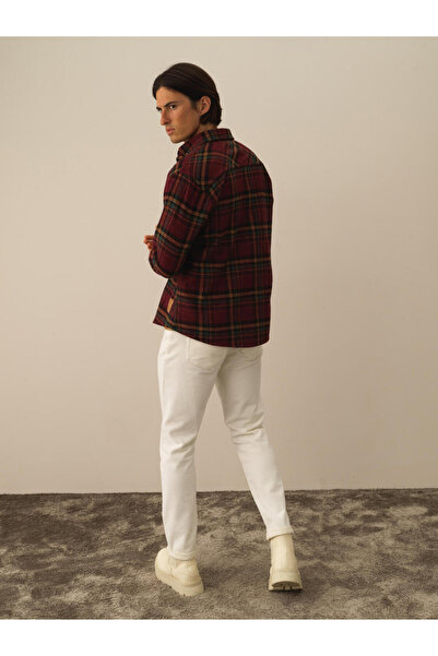 Xint Erkek Bordo Regular Fit Ekose Gömlek
