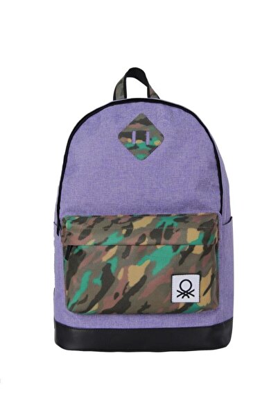 United Colors of Benetton Rucsac de școală Benetton Camuflaj violet