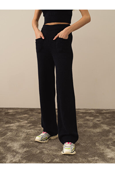 Xint Kadın Lacivert Regular Fit Triko Pantolon