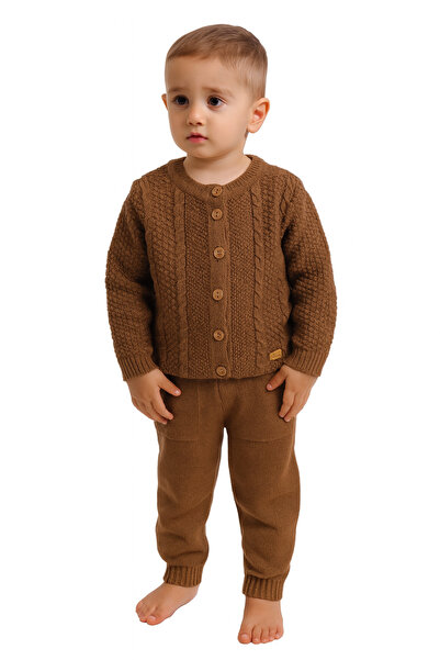 Minora Pletena odeća za kosu Set gornjeg i donjeg dela Smeđa 2-5 godina