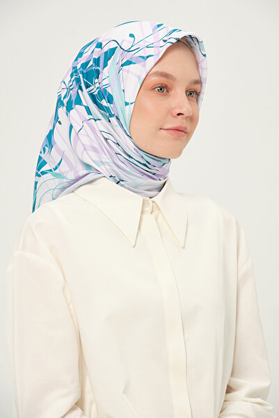 Madame Polo Eșarfă Twil cu model 90x90 Cm Țesătură anti-alunecare violet liliac