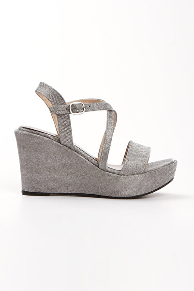 DYG STORE Silvery Women's Shoes with Wedge Heels